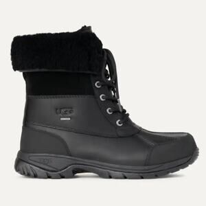 Ugg Butte Men’s Sherpa Rubber Tie Up Taller Boots Winter Used